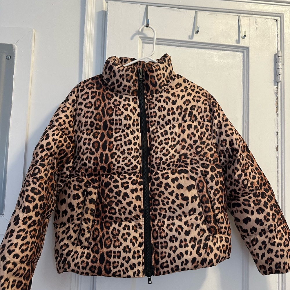 Leopard Print Puffer Jacket